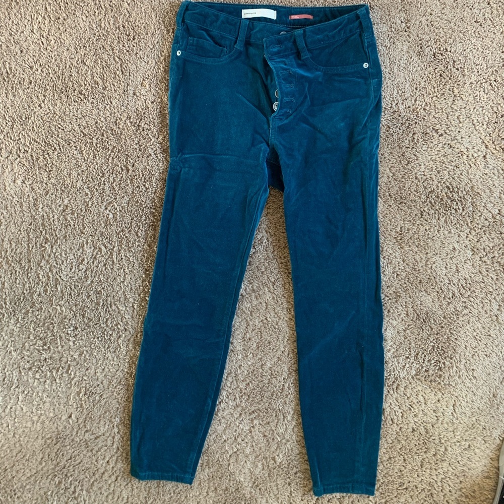 Anthro NWOT pilcro teal Corduroy skinny pants